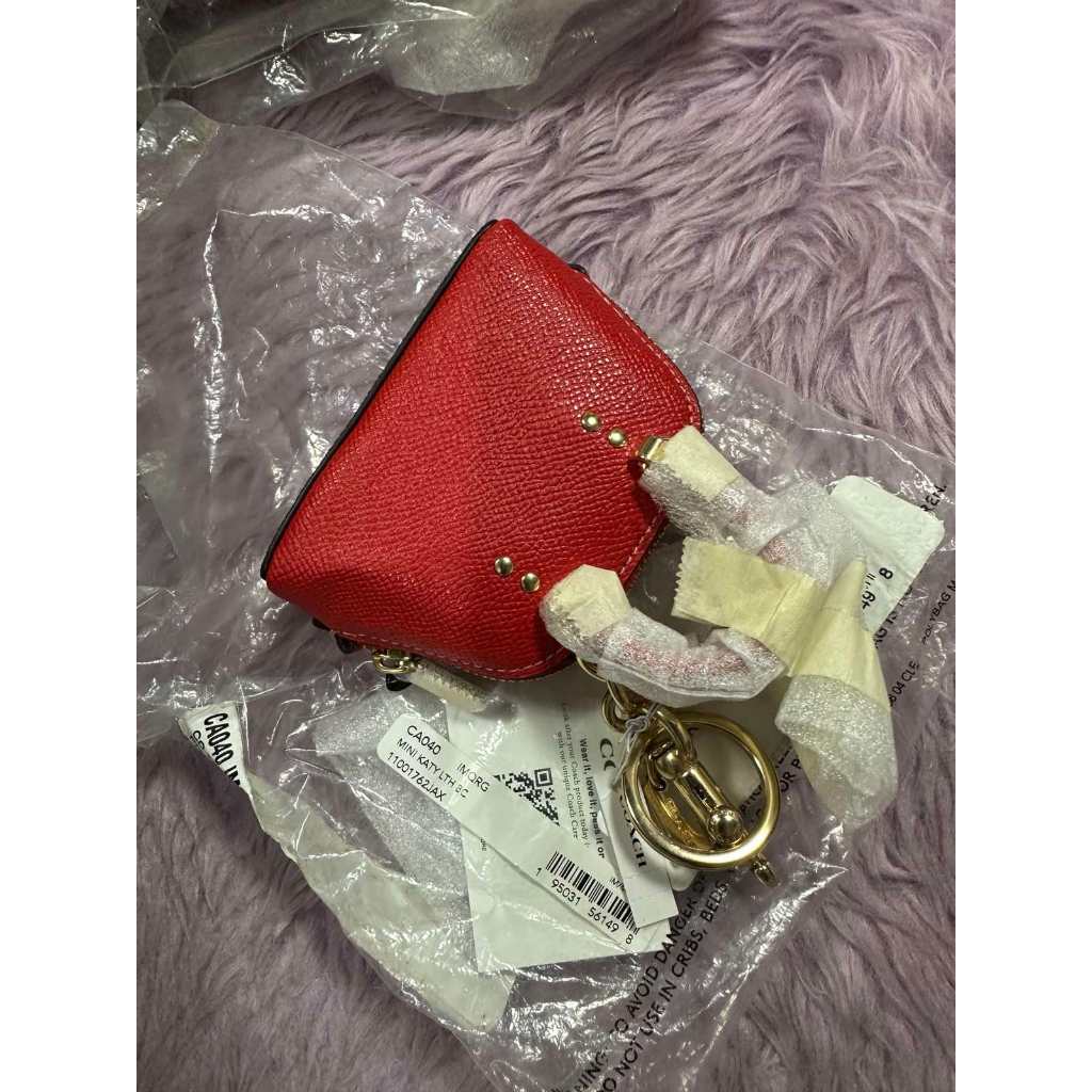 ORIG & IMPORTED CCH Mini Katy Satchel Bag Charm Split Key Ring Red