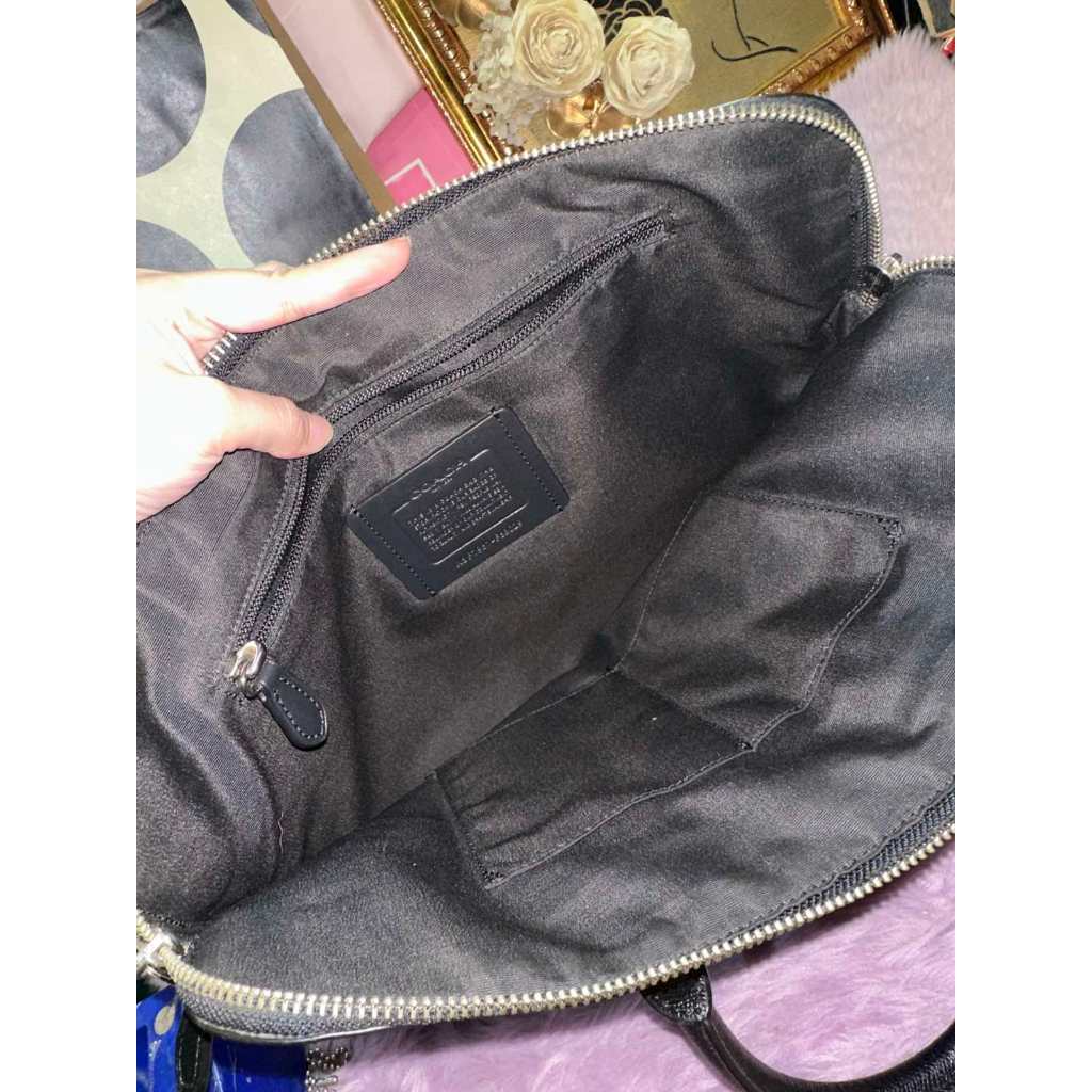 ORIG Preloved CCH Black Beckett Leather Brief Case Laptop Men Bag