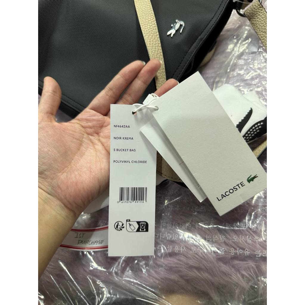 ORIG & IMPORTED LCT Lacoste Anna Bucket Black Medium Bag