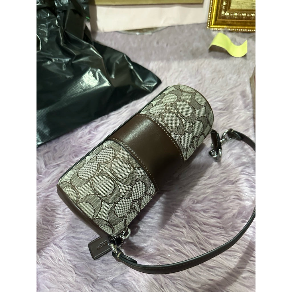 AUTHENTIC/ORIGINAL PRELOVED CCH Nolita Barrel Brown Small Bag In Jacquard
