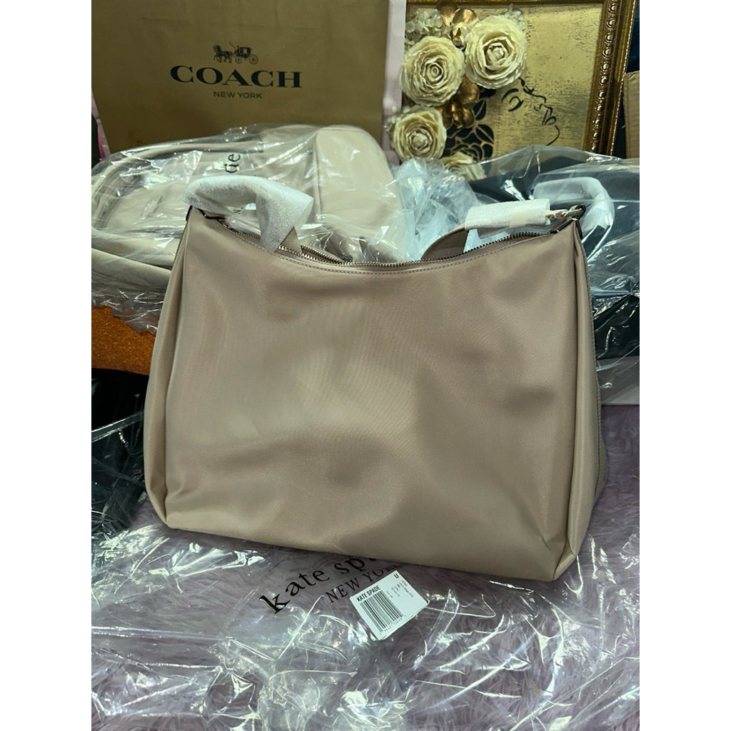 ORIG & IMPORTED KS Carter Nylon Large Convertible Crossbody Beige/Black Bag