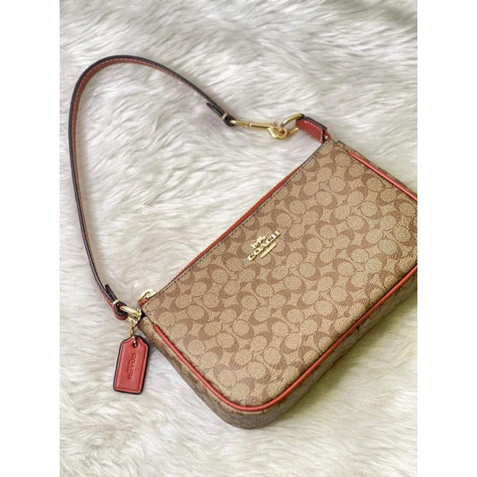 ORIG & IMPORTED CCH Nolita 19 In Colorblock Signature Canvas Kilikili Bag in Khaki Brown