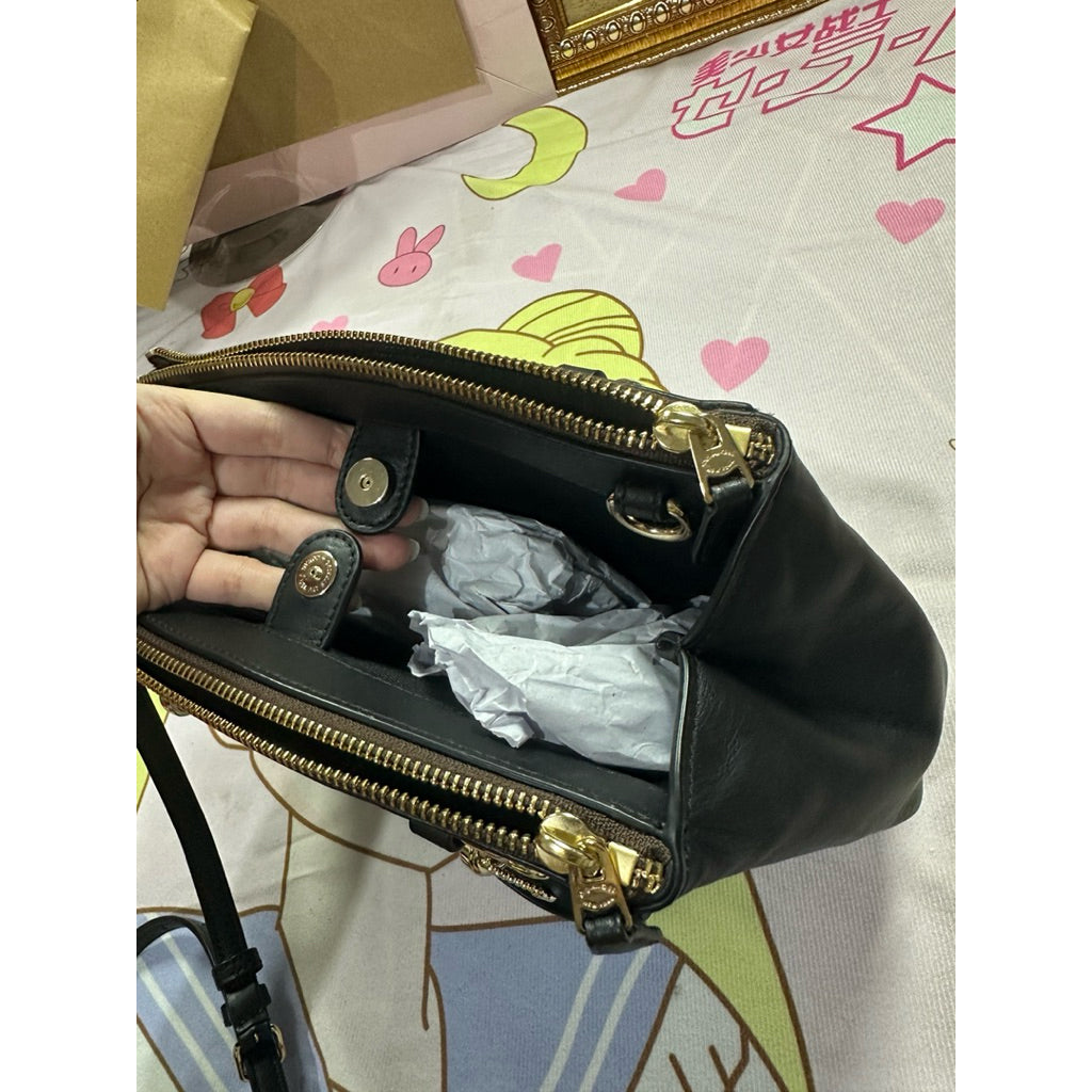 ORIG Preloved CCH Mini Christie Signature Carryall Small Brown Bag