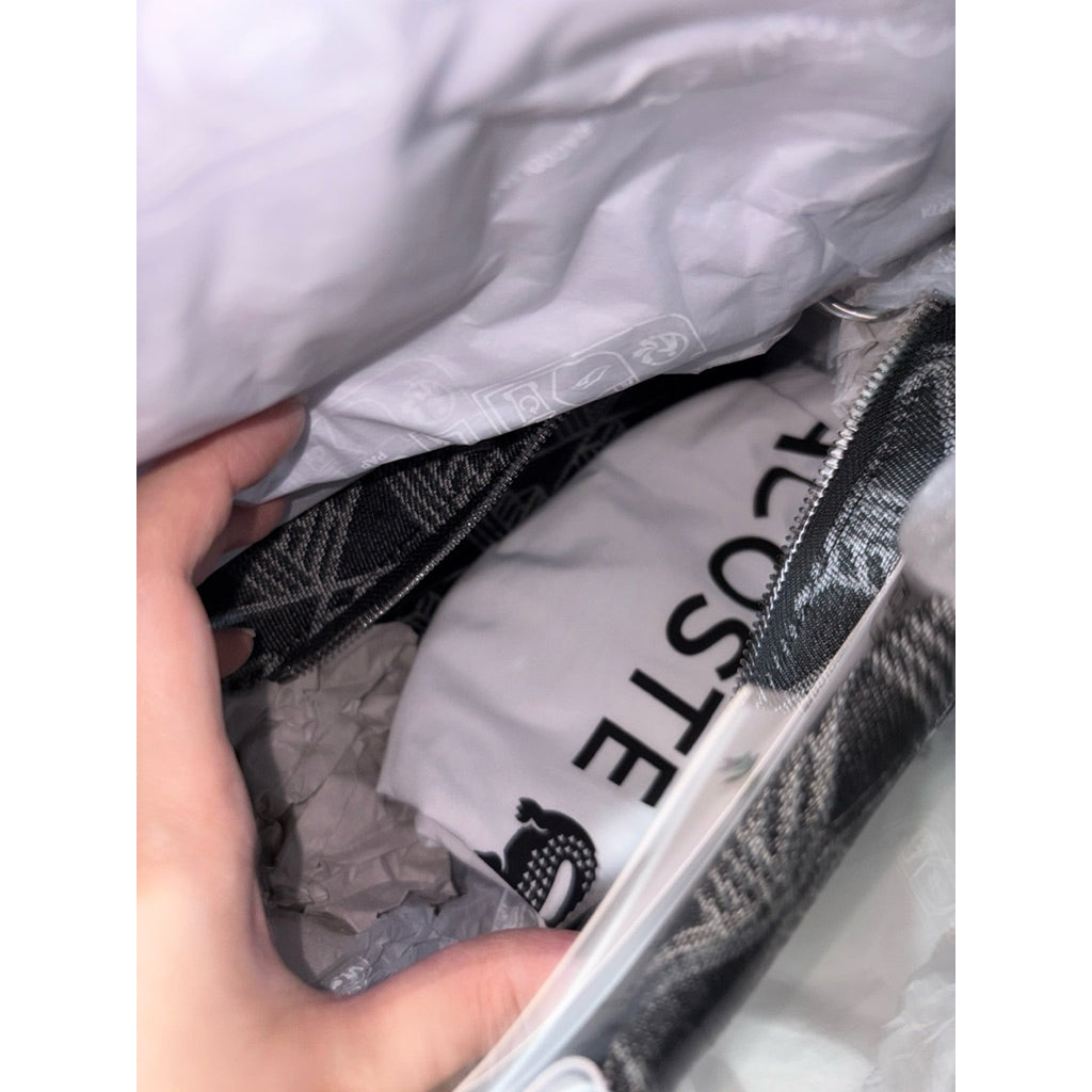 ORIG & IMPORTED Lacoste Small Heritage Jacquard Tote Black Bag
