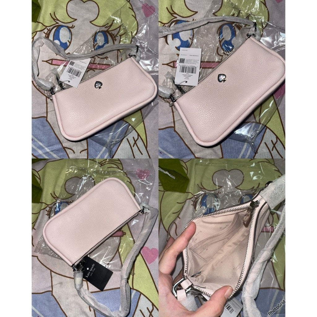 ORIG & IMPORTED KS Kayla Convertible Wristlet Shoulder Small Bag Black White Brown