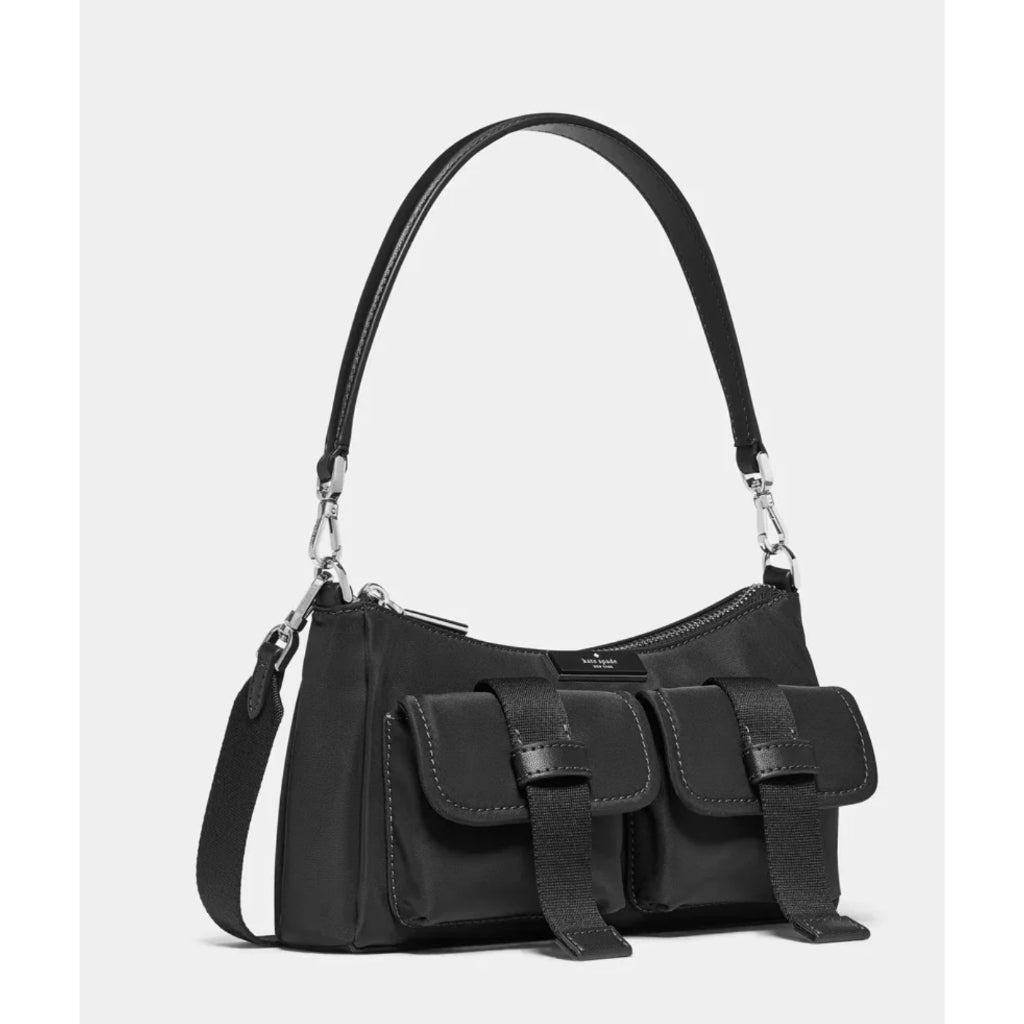 ORIG & IMPORTED KS Carter Cargo Nylon Small Crossbody Shoulder Black/Brown Bag