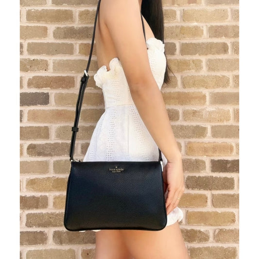 ORIG & IMPORTED KS Leila Triple Gusset Crossbody Small Slim Black Bag