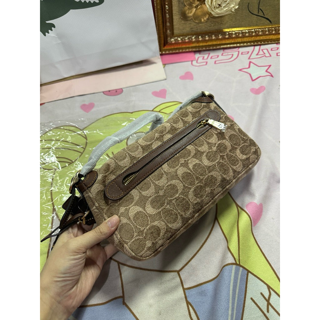 ORIG & IMPORTED CCH Etta Small Flap Shoulder Brown Bag In Light Khaki