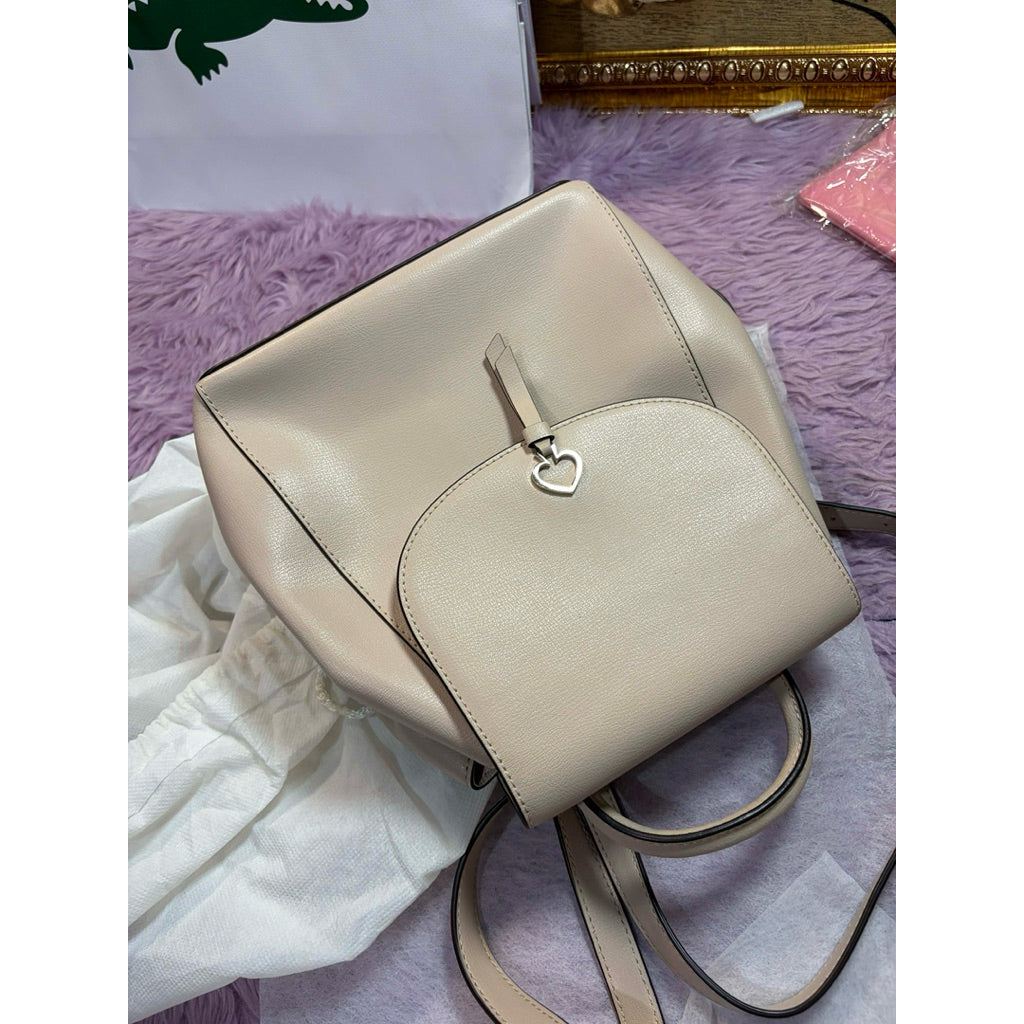 ORIG Preloved KS Adel Medium Flap Beige Backpack Bag
