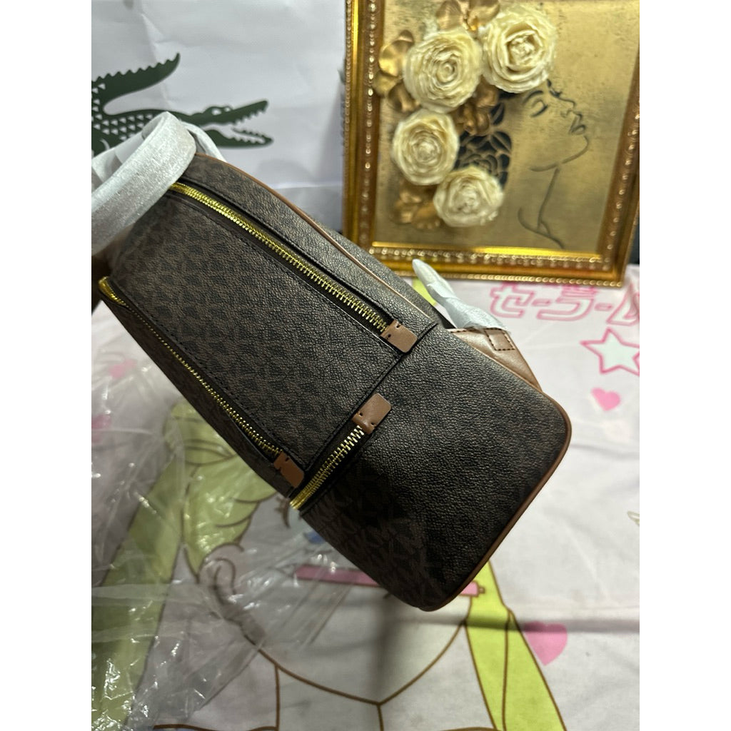 ORIG & IMPORTED MK Rhea Medium Logo Brown Backpack Bag