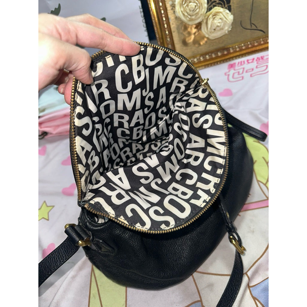 ORIG Preloved MJ Black Leather Classic Q Natasha Crossbody Bag
