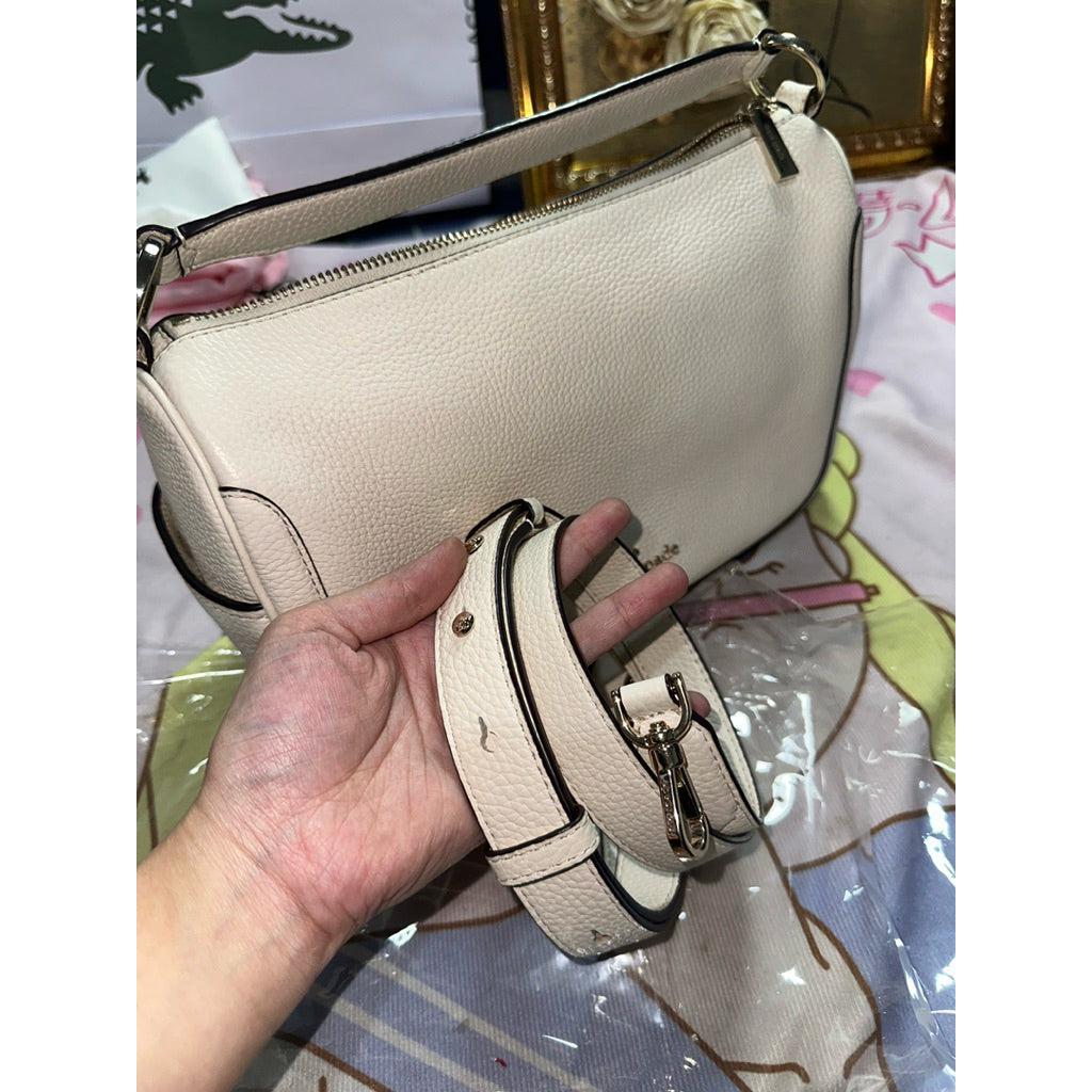 ORIG Preloved KS Smoosh Satchel Hobo Medium White Bag