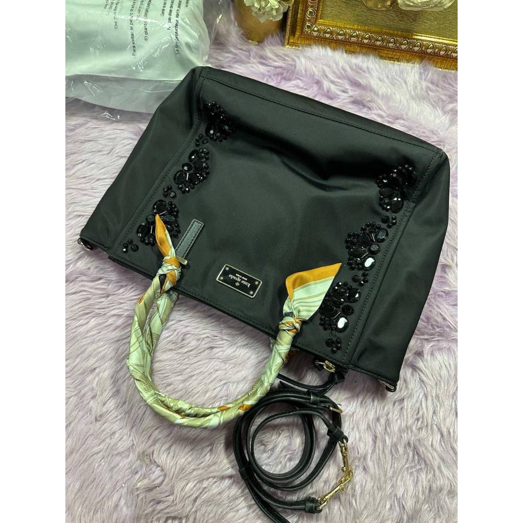 ORIG Preloved KS Wilson Road Alyse Tote Nylon Crossbody Black Bag