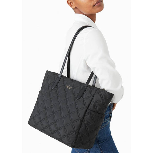 ORIG Preloved KS Jae Quilted Large Nylon Black Tote
