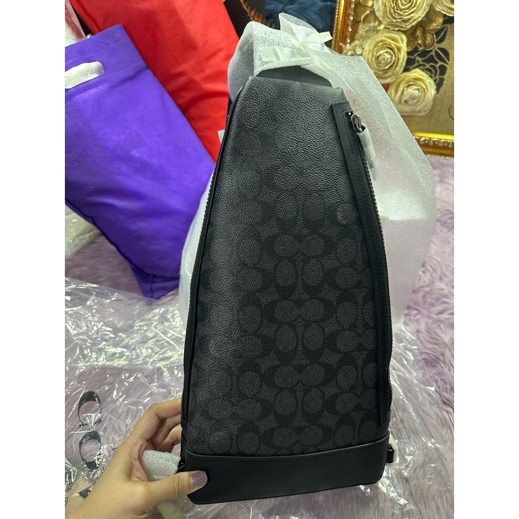 ORIG & IMPORTED CCH Dominic Sling Pack Men Black Body Bag In Signature Canvas