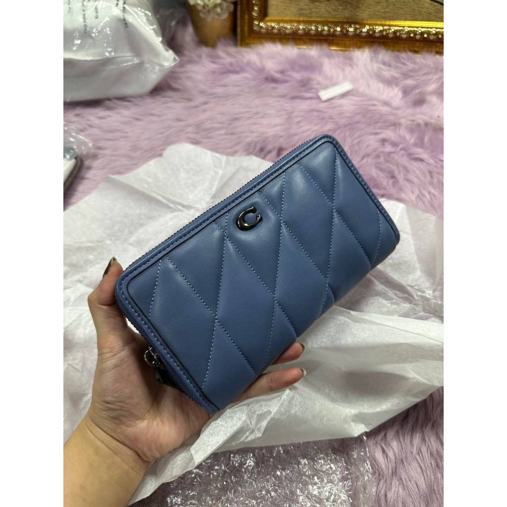 ORIG & IMPORTED CCH Accordion Zip Long Quilted Wallet Blue