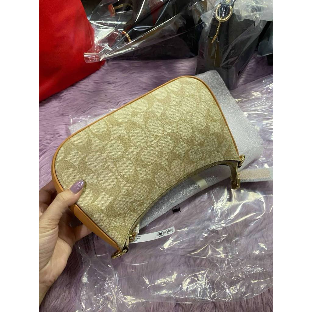 ORIG & IMPORTED RARE CCH Teri Shoulder Signature Saddle Light Brown Bag