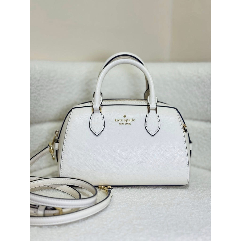 ORIG & IMPORTED KS Madison Dolly Saffiano Leather Duffle Crossbody Bag BLACK BROWN BEIGE WHITE