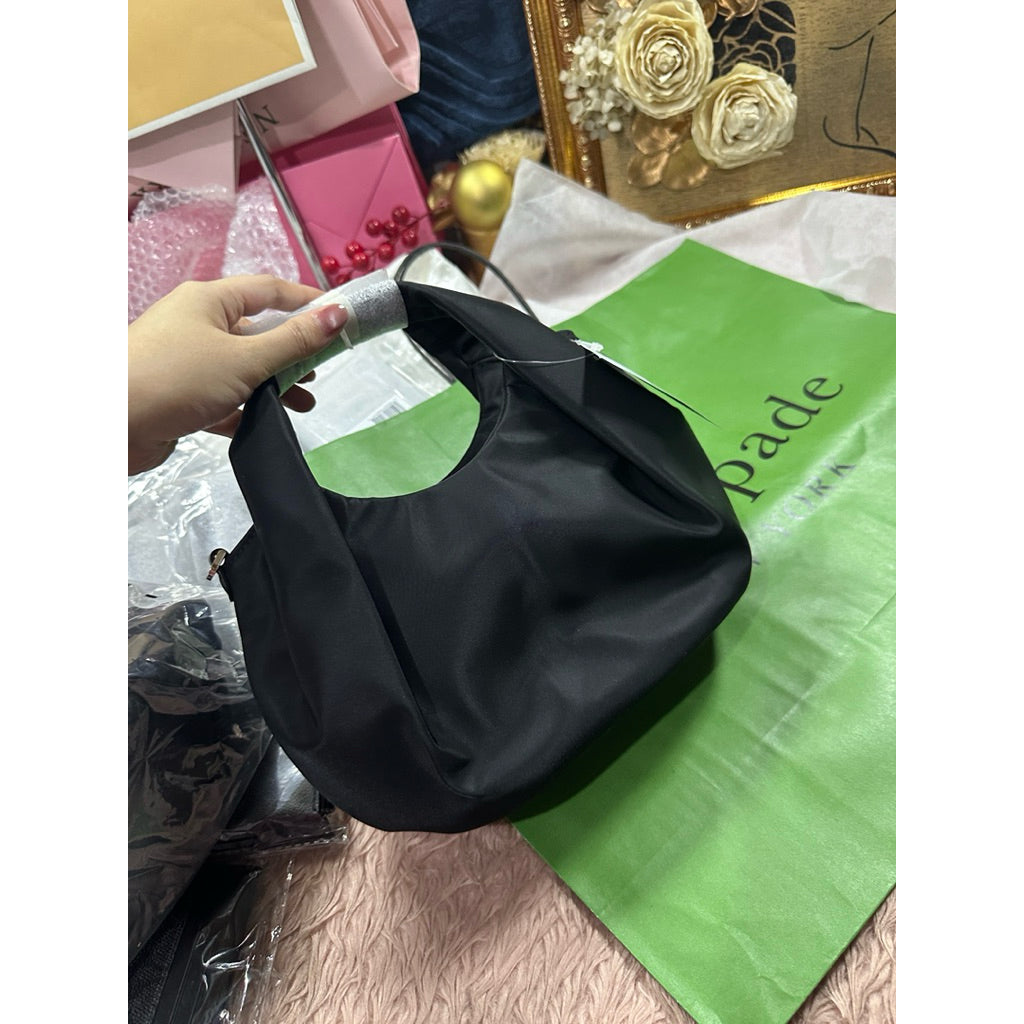 ORIG & IMPORTED KS Carter Nylon Small Pleated Crossbody Green/Black/Taupe/Purple/Pink Bag
