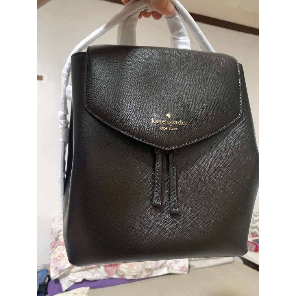 ORIG & IMPORTED KS Lizzie Medium Flap Backpack Black Bag