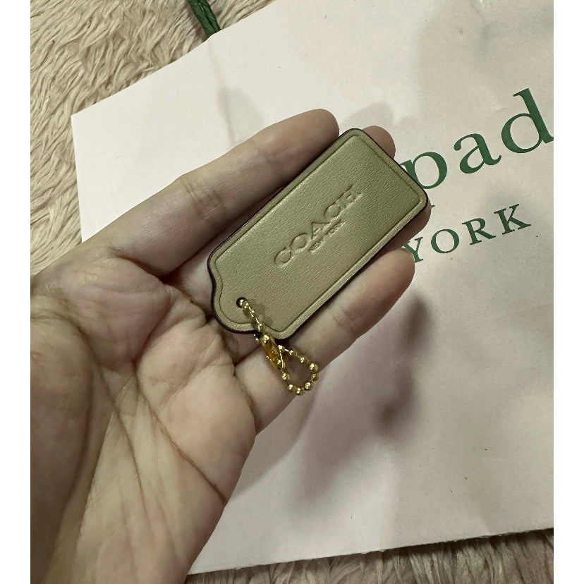 Orig Small Wallet Leather Gold Keychain / Bag Charms / Hangtag