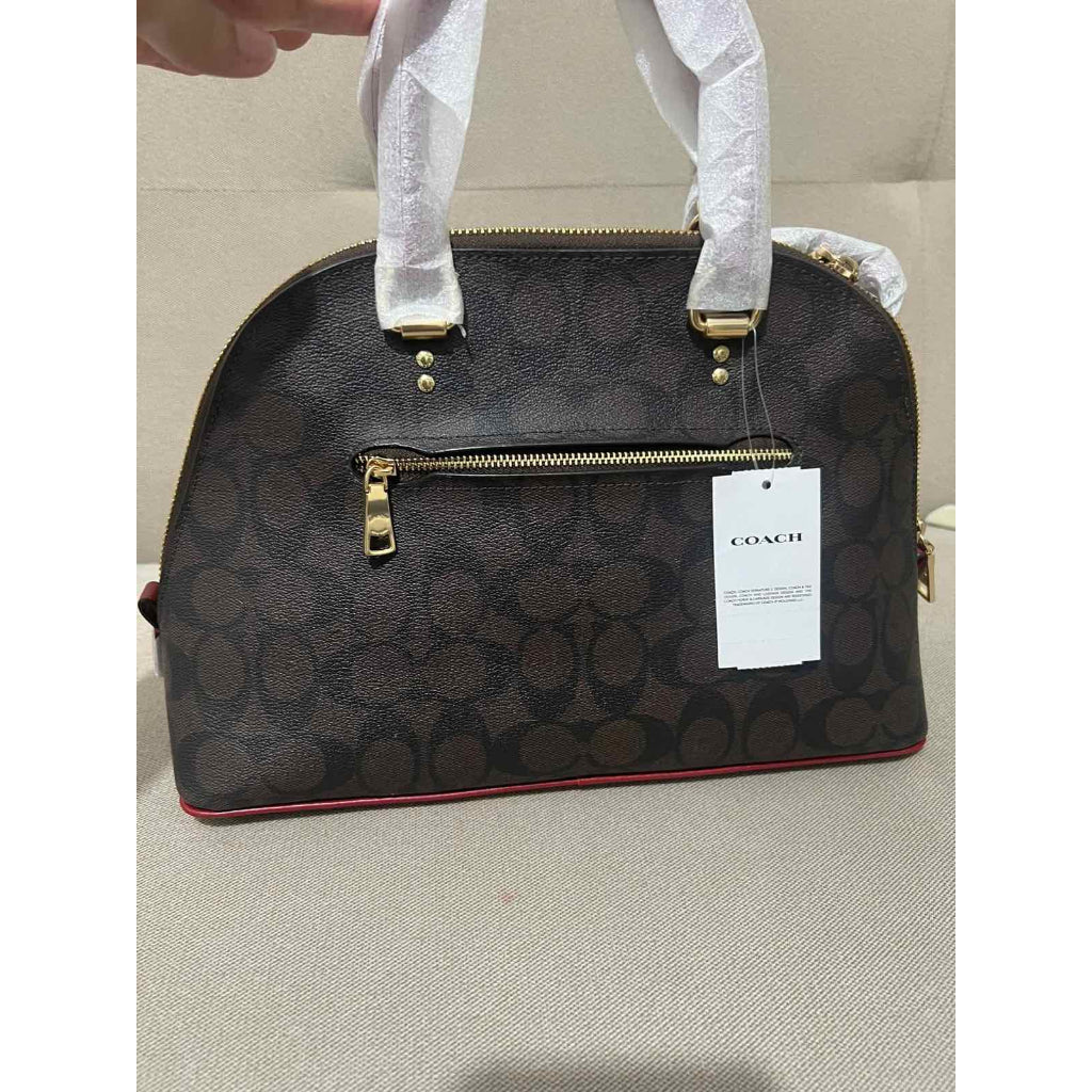 ORIG & IMPORTED CCH Katy Satchel in Signature Canvas Brown/Red Bag