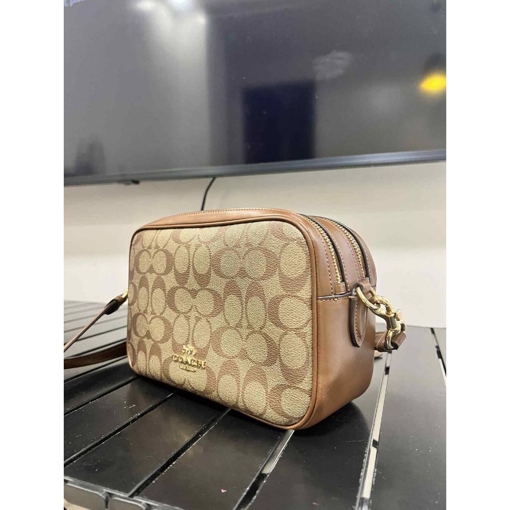 ORIG Preloved CCH RARE Jes Crossbody Camera Double Zip Khaki Brown Bag