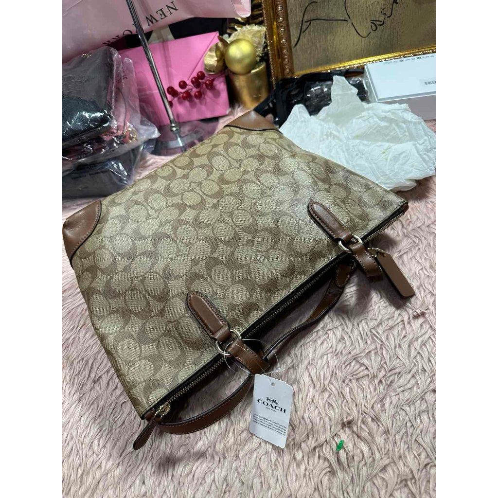 ORIG & IMPORTED CCH RARE Zip Top Tote Khaki Brown Medium Bag
