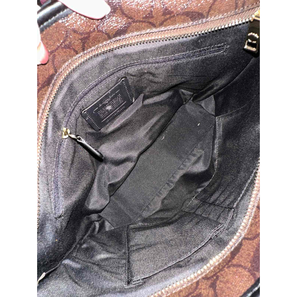 ORIG & IMPORTED CCH RARE F34603 Signature Canvas Zip Top Brown Medium Bag