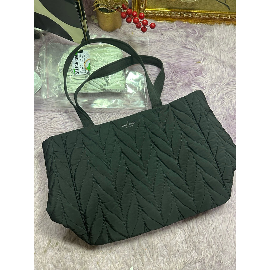ORIG Preloved KS Jae Quilted Large Nylon Black Tote