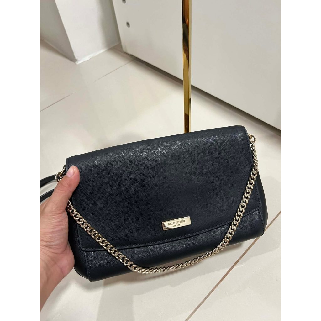 ORIG Preloved KS Greer Laurel Way Flap Black Bag