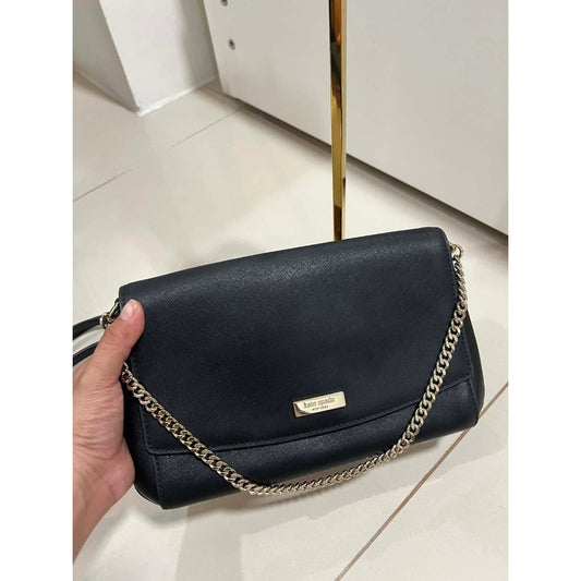 ORIG Preloved KS Greer Laurel Way Flap Black Bag