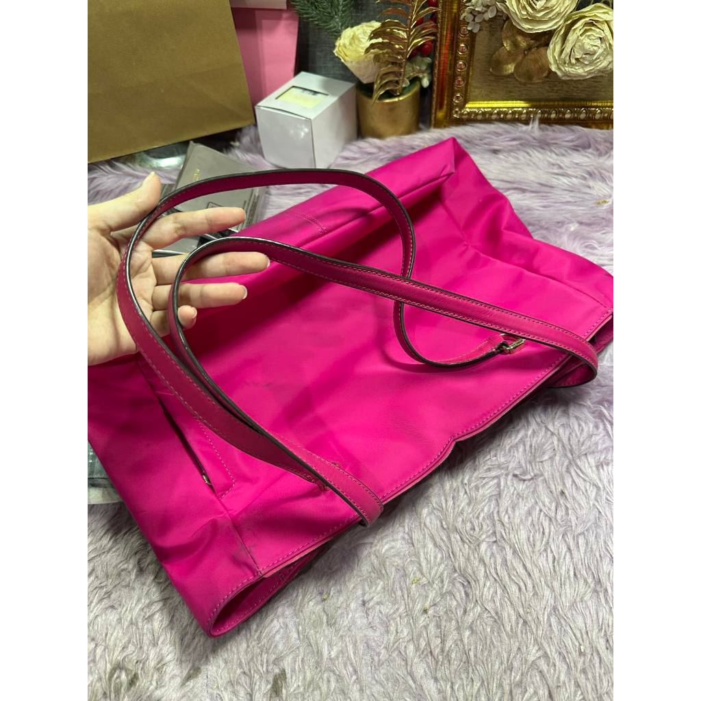 ORIG Preloved KS Jae Large Nylon Pink Tote Bag