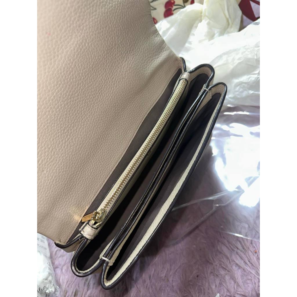 ORIG Preloved KS Carlyle Medium Shoulder White Chain Bag