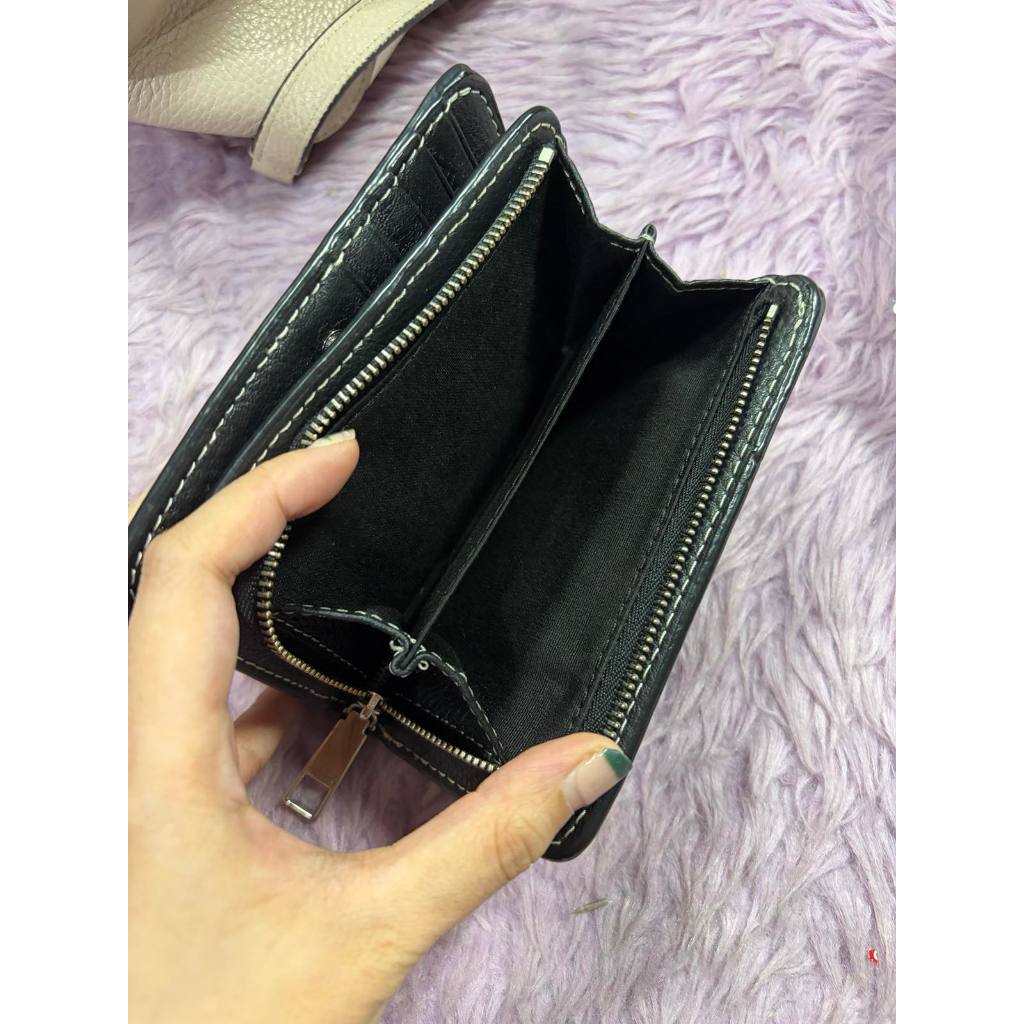 ORIG Preloved MJ The Leather Mini Compact Black Wallet