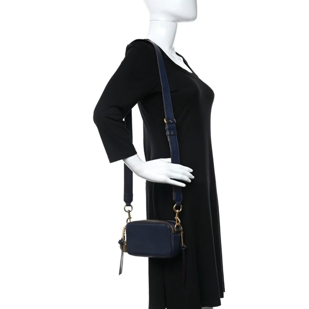 ORIG Preloved MJ RARE Snapshot Calfskin Recruit Camera Navy Blue Bag