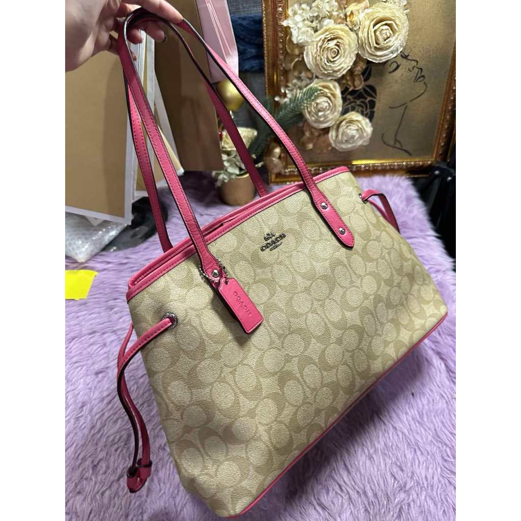 ORIG & IMPORTED CCH Drawstring Carryall Light Khaki/Pink Tote Bag