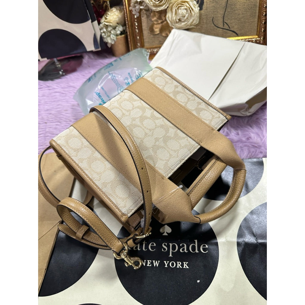 ORIG & IMPORTED CCH Smith Tote Beige Bag 24 In Signature Jacquard