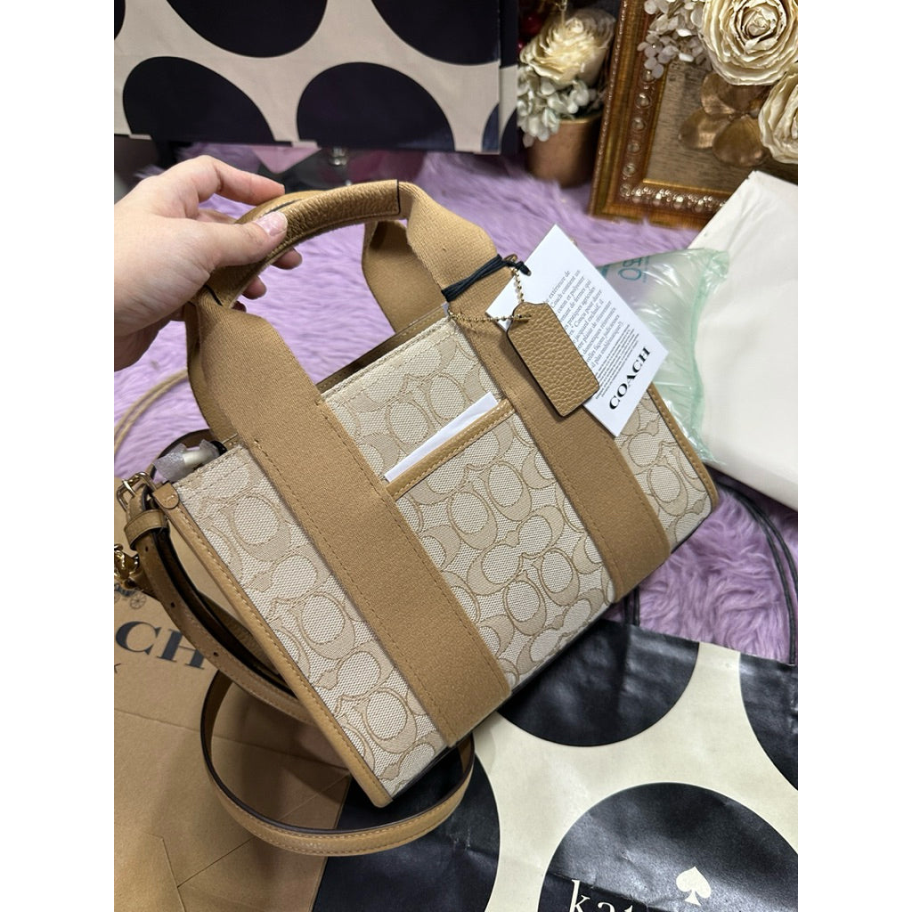 ORIG & IMPORTED CCH Smith Tote Beige Bag 24 In Signature Jacquard