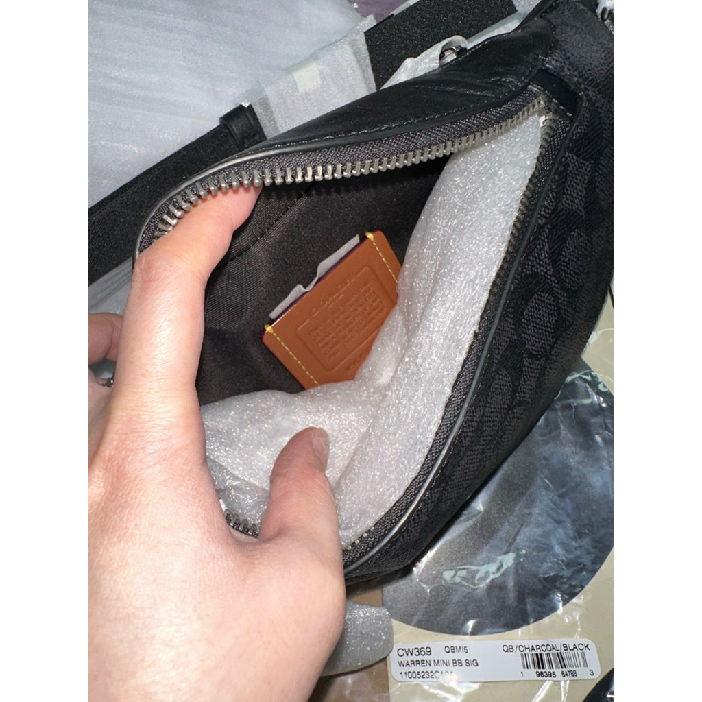 ORIG & IMPORTED CCH Warren Mini Belt Men Black Bag In Signature Canvas