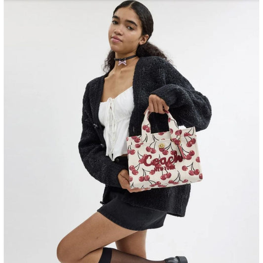 ORIG Preloved CCH RARE Cargo White Tote Bag 26 With Cherry Print