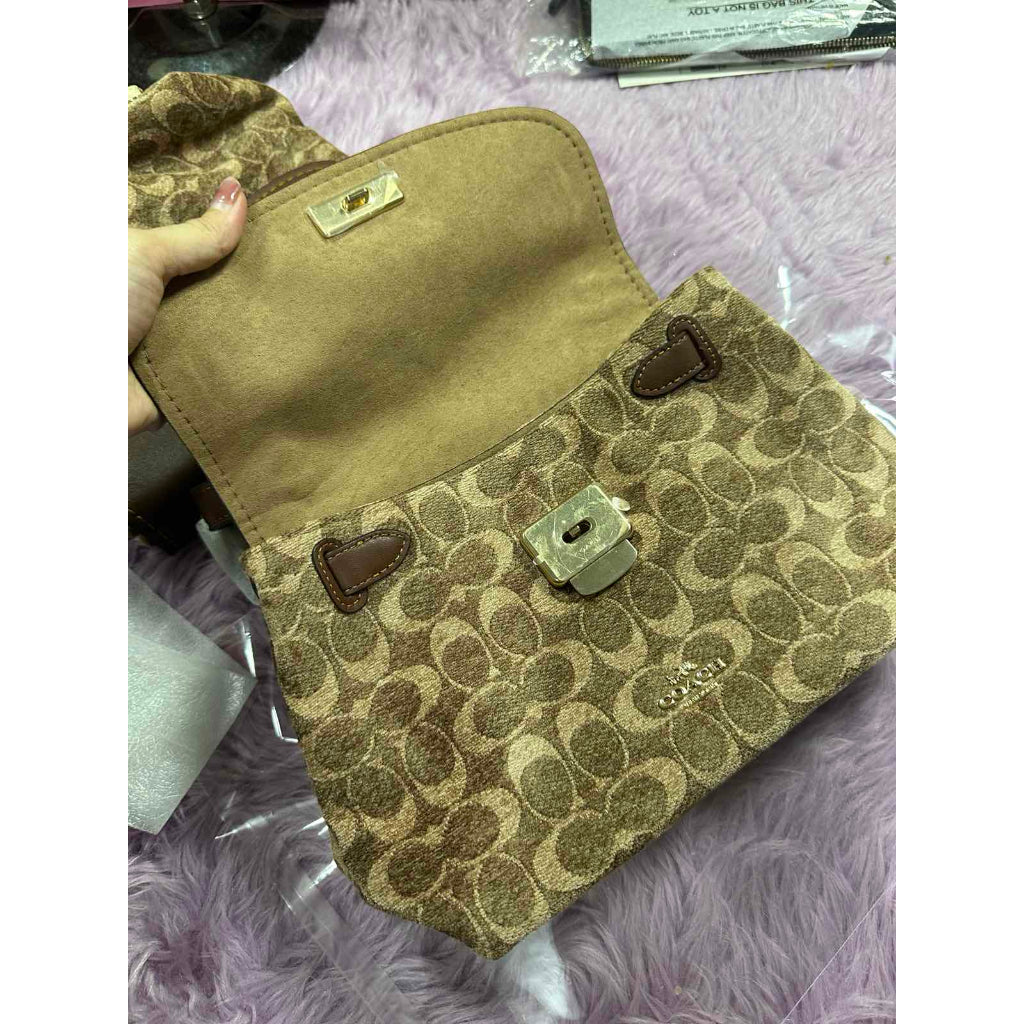 ORIG & IMPORTED CCH Emory Top Handle Tan Brown Bag In Signature Chenille
