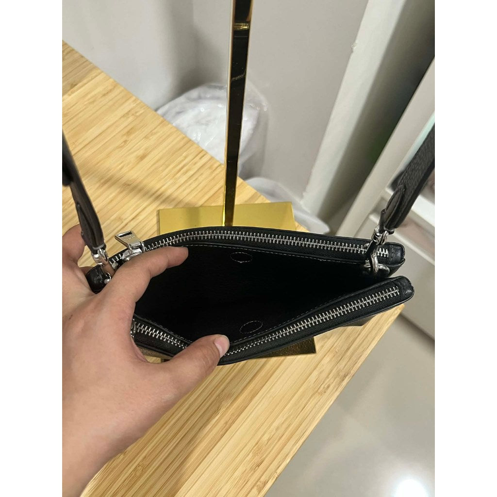 ORIG Preloved CCH Double Zip Crossbody Small Black Bag
