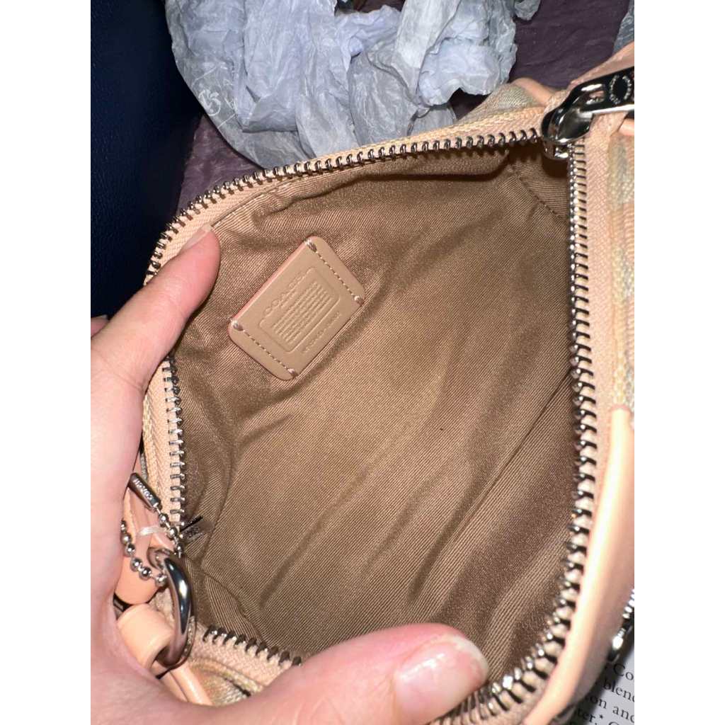 ORIG Preloved CCH Nolita Barrel Bag Small Orange Bag In Signature Jacquard