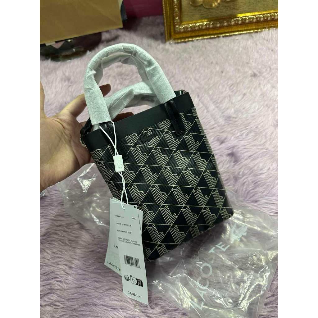 ORIG & IMPORTED LCT Zely Coated Canvas Monogram Mini Tote Black Bag