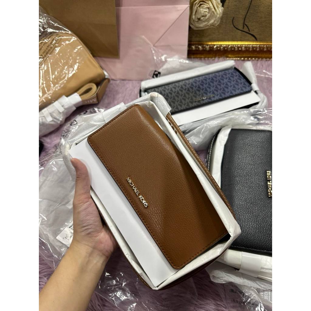 ORIG & IMPORTED MK Jet Set Phone Wallet Small Crossbody Bag Brown/Black/Ombre