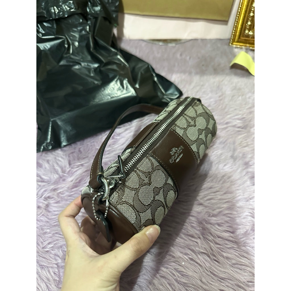 AUTHENTIC/ORIGINAL PRELOVED CCH Nolita Barrel Brown Small Bag In Jacquard
