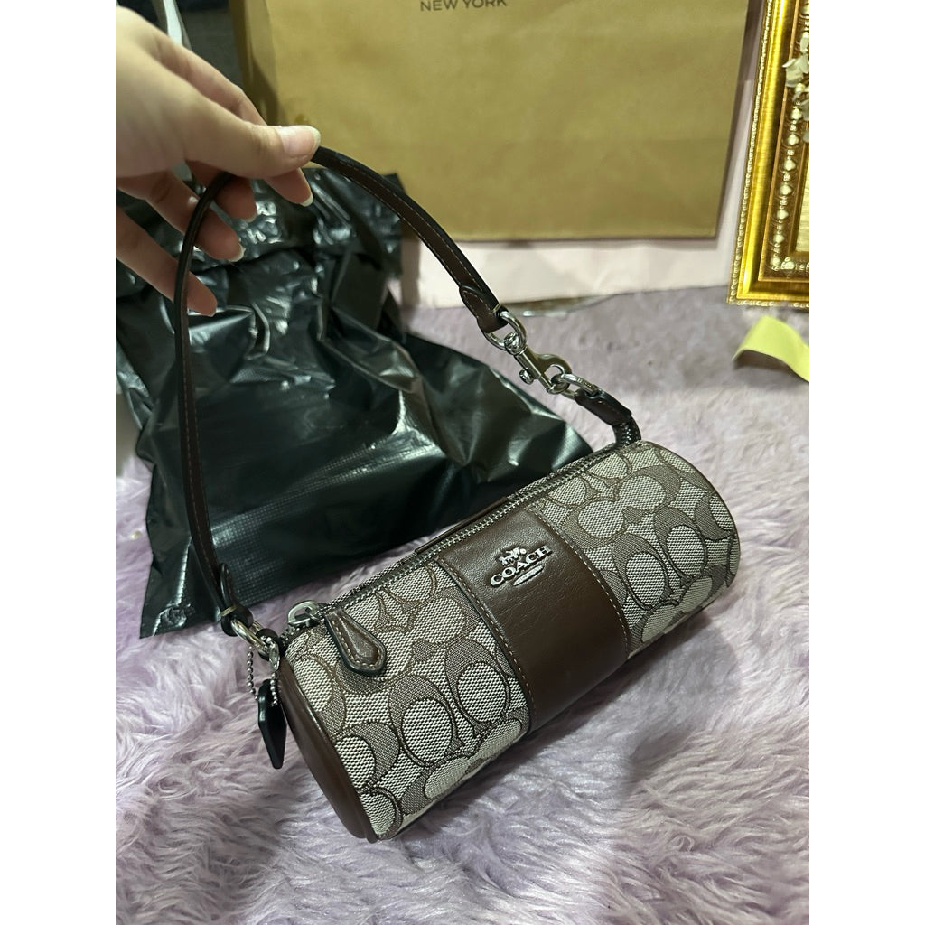 AUTHENTIC/ORIGINAL PRELOVED CCH Nolita Barrel Brown Small Bag In Jacquard
