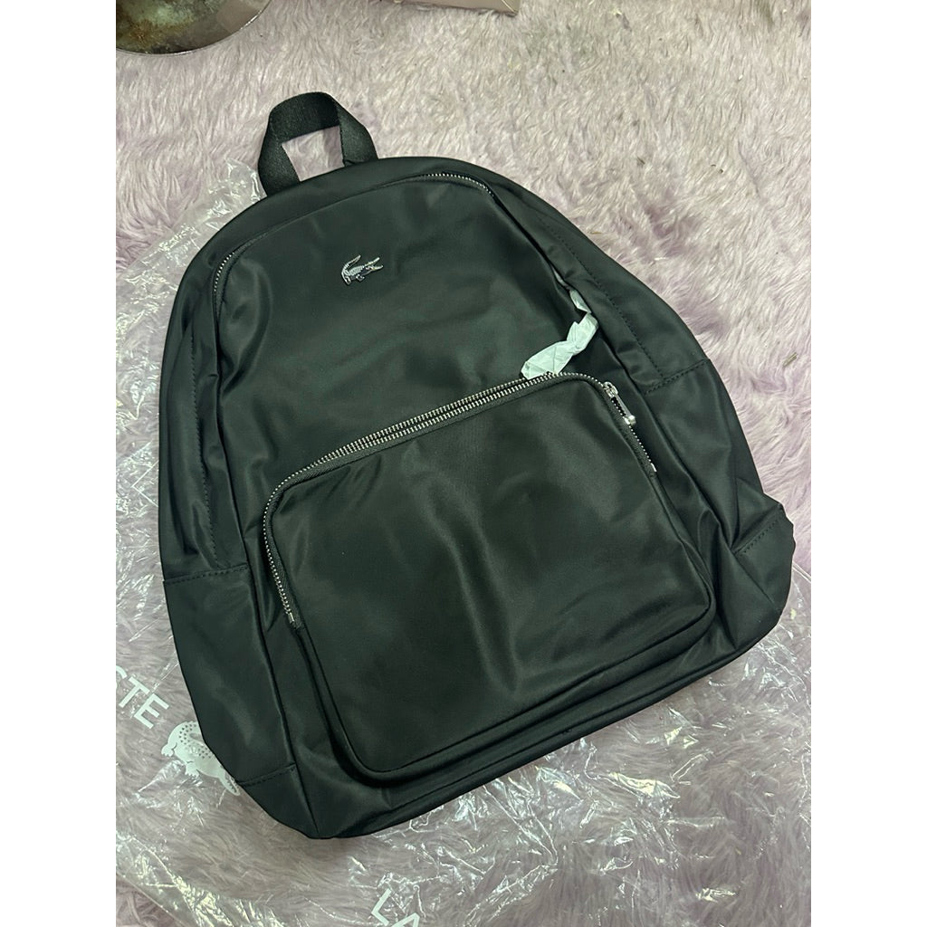 ORIG & IMPORTED Lacoste Easy Backpack Nylon Medium Black Bag