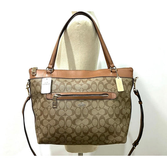 ORIG & IMPORTED CCH RARE Signature Tyler Tote Large Bag in Khaki Brown